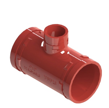 Grooved reducing tee